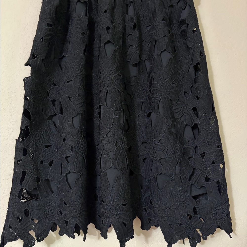 Xhilaration Black Floral Guipure Lace A-Line Skirt Women's Size‎ Medium